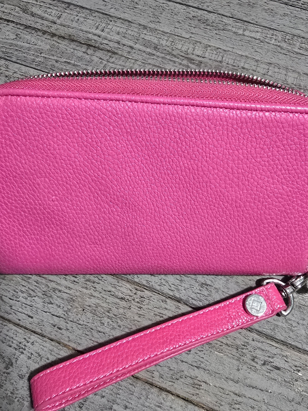 Hot Pink Leather Wristlet Clutch - Thirty ONE